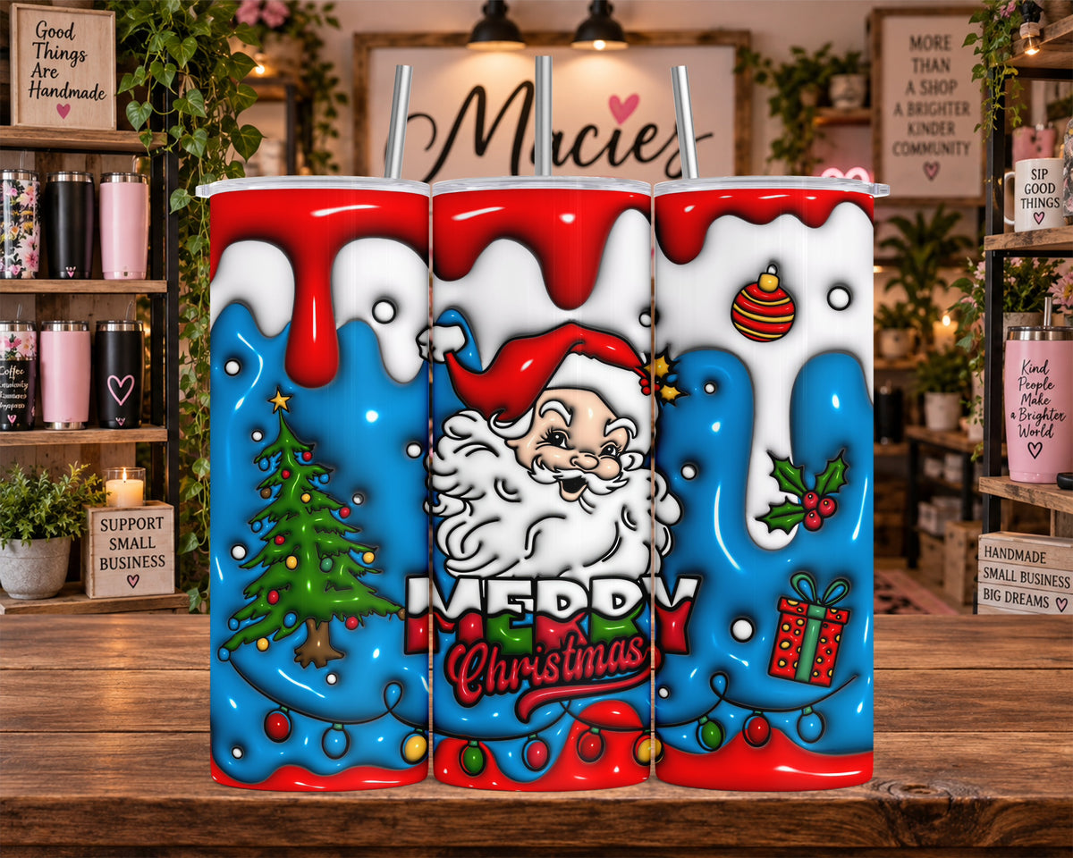 Merry Christmas Santa with Christmas Tree 20 oz Tumbler