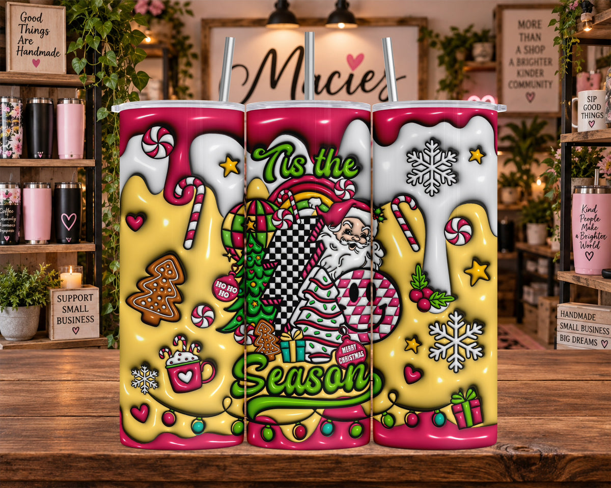Santa 'Tis the Season Christmas 20 oz Tumbler