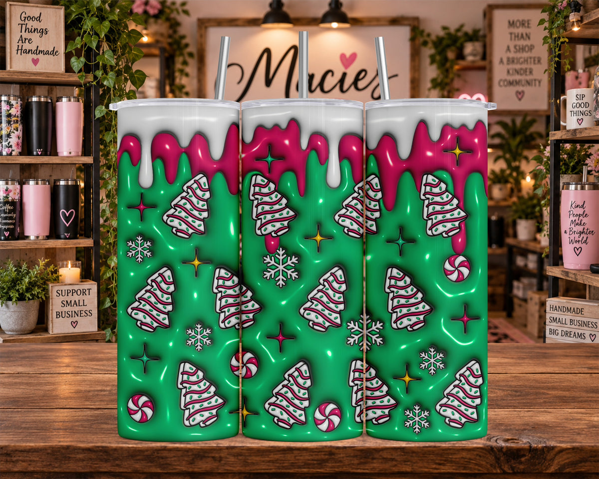 Christmas Trees Candy Canes and Snowflakes 20 oz Tumbler