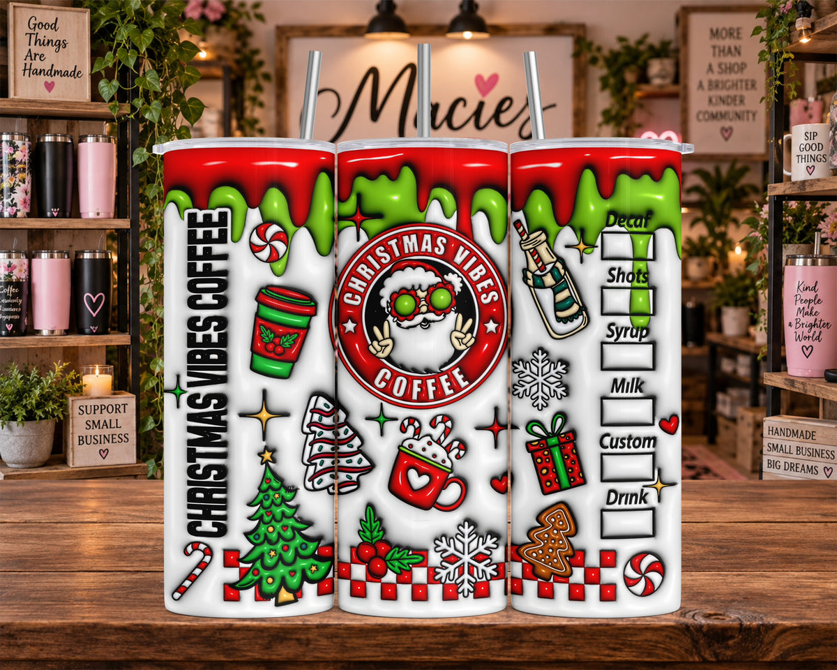 Christmas Coffee Vibes Santa 20 oz Tumbler