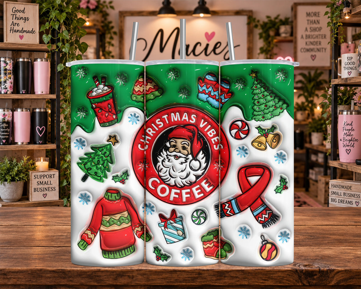 Christmas Santa Christmas Vibes Coffee 20 oz Tumbler