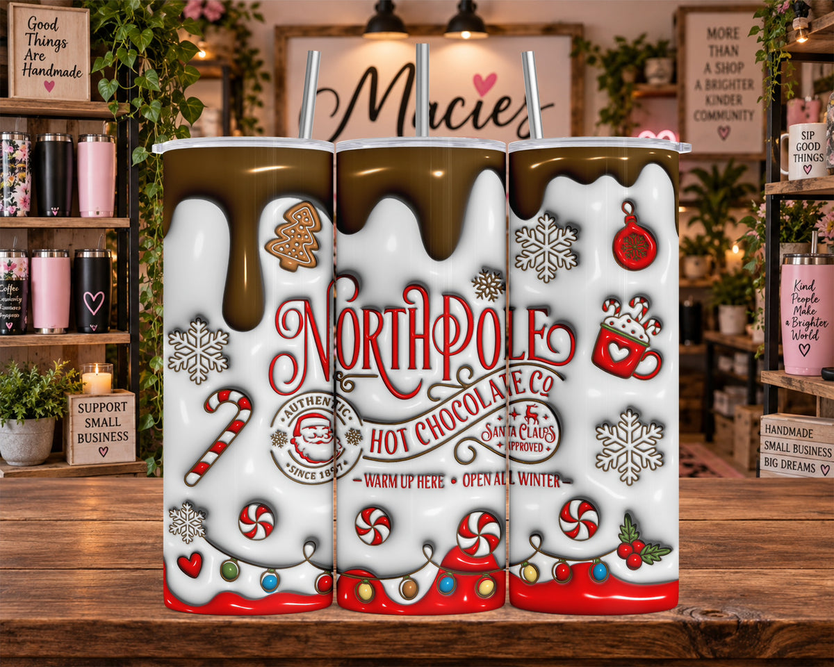North Pole Hot Chocolate Christmas 20 oz Tumbler