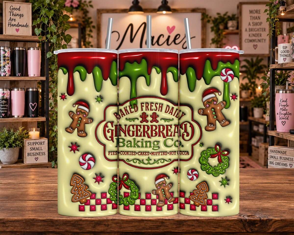 Christmas Gingerbread Bakery 20 oz Tumbler