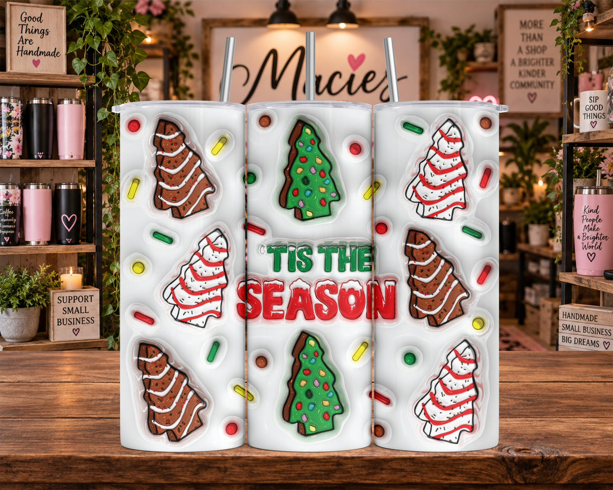 Christmas Gingerbread and Tree 'Tis the Season 20 oz Tumbler