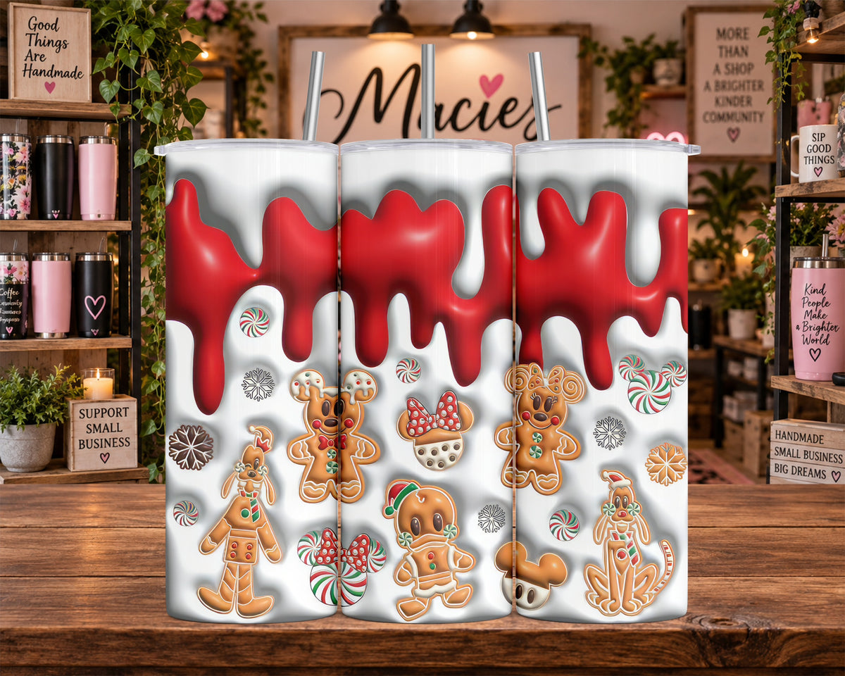 Christmas Gingerbread Cookies and Candy Canes 20 oz Tumbler