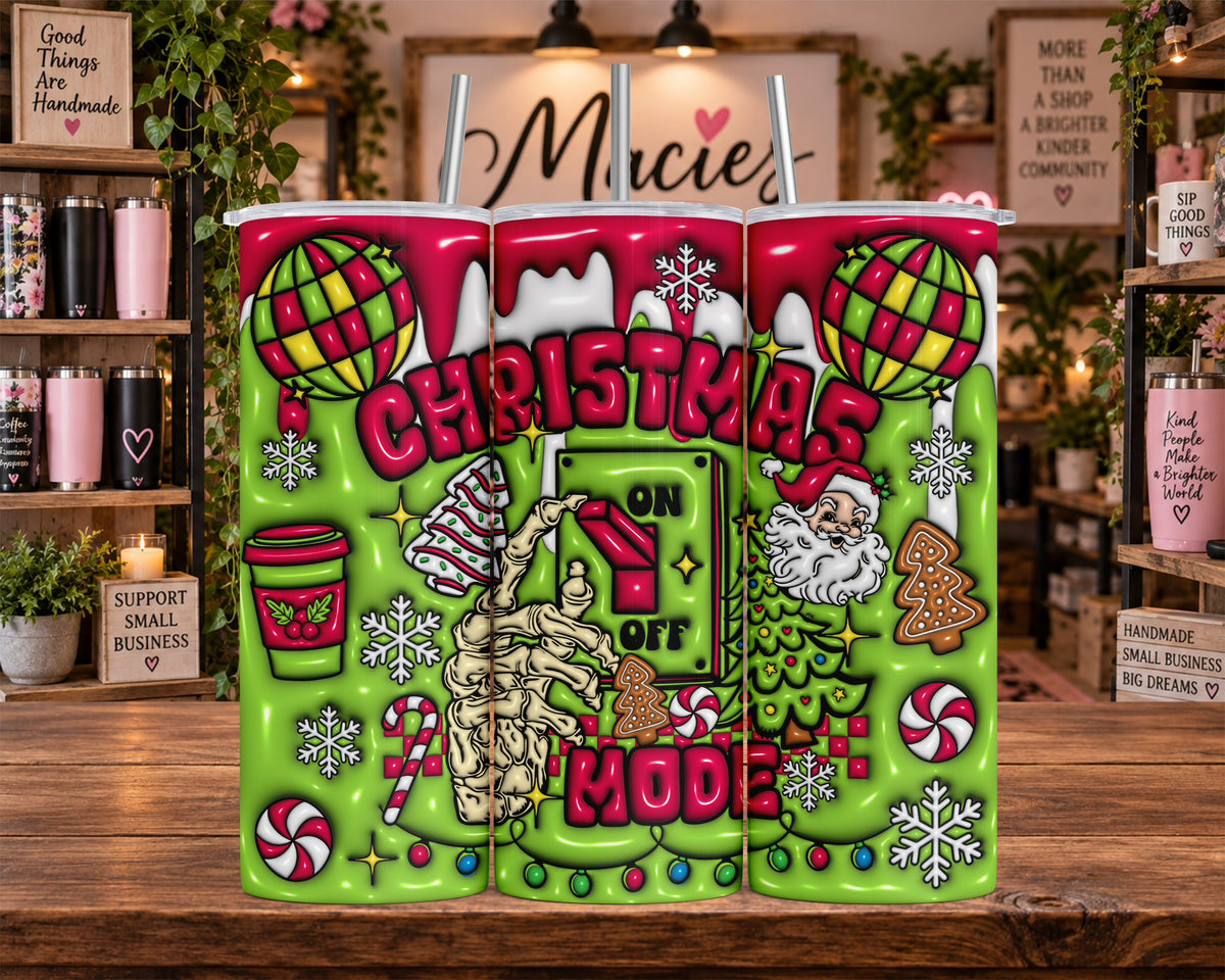 Christmas Mood Santa and Skeleton 20 oz Tumbler