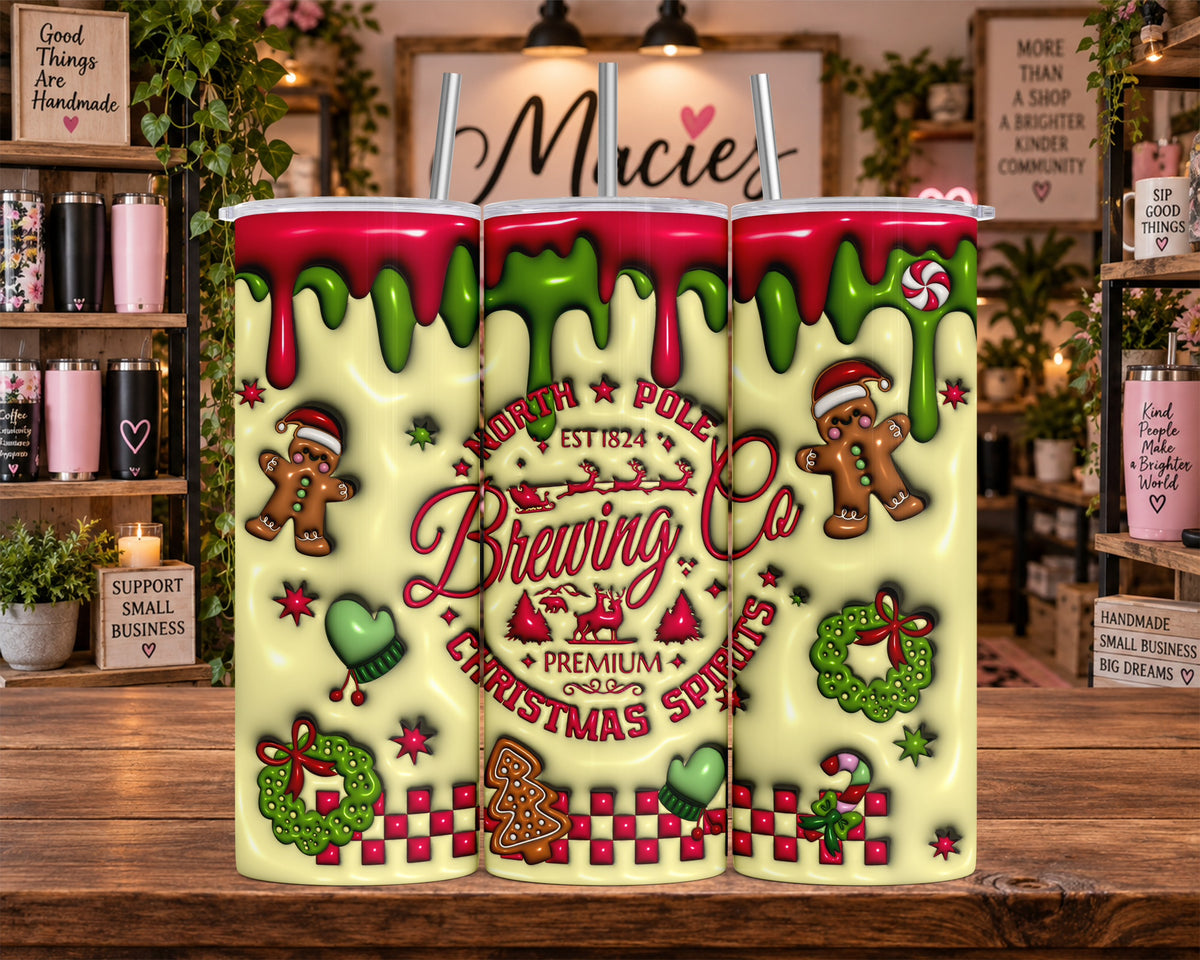North Pole Christmas Gingerbread 20 oz Tumbler