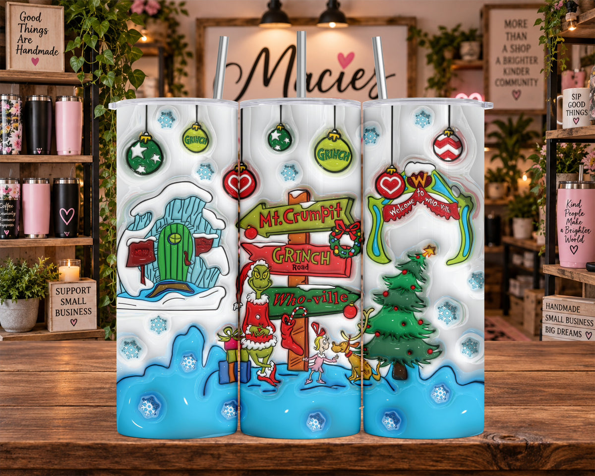 Grinch Whoville Christmas Scene 20 oz Tumbler