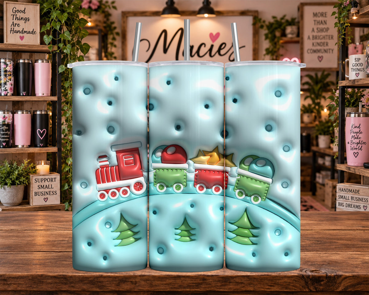 Colorful Christmas Train in Snow 20 oz Tumbler