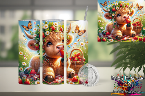 Photo of Baby Cow with Strawberries – 20 oz Tumbler
