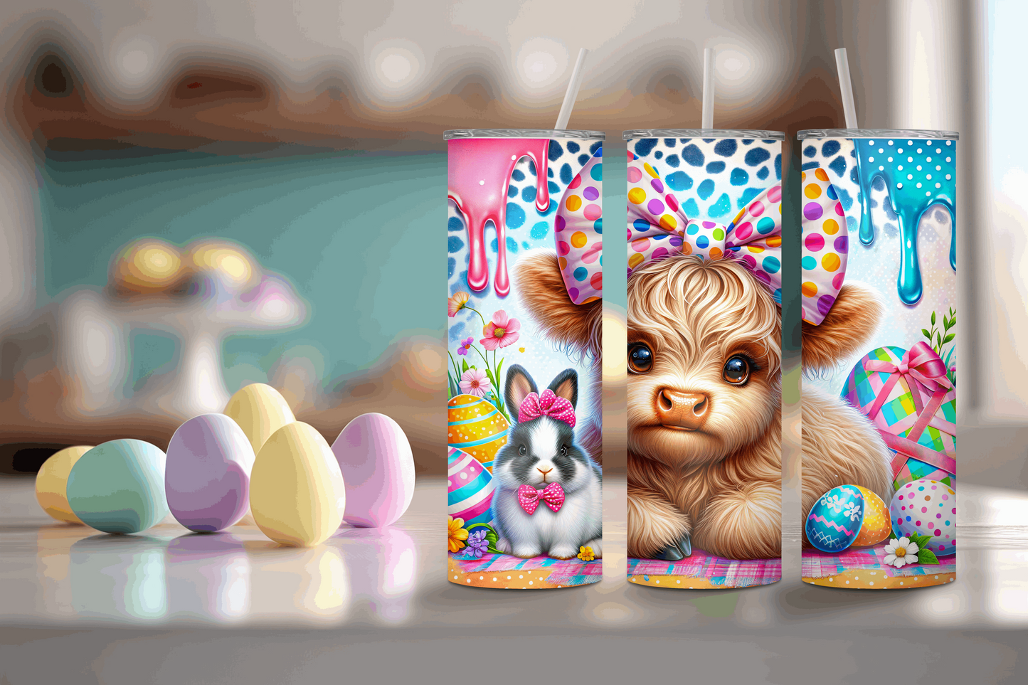 20 oz Easter Cow Tumbler