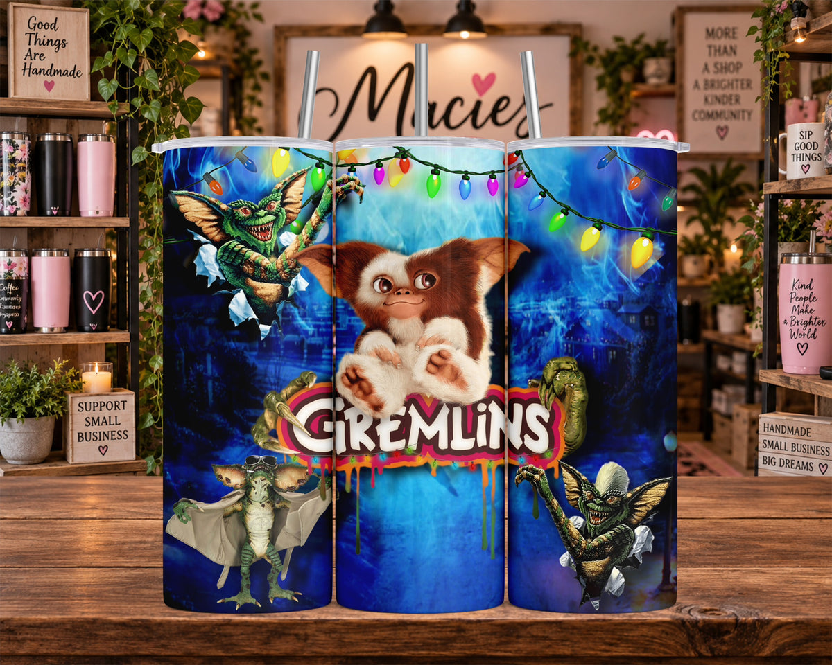 Gremlins Christmas Lights 20 oz Tumbler