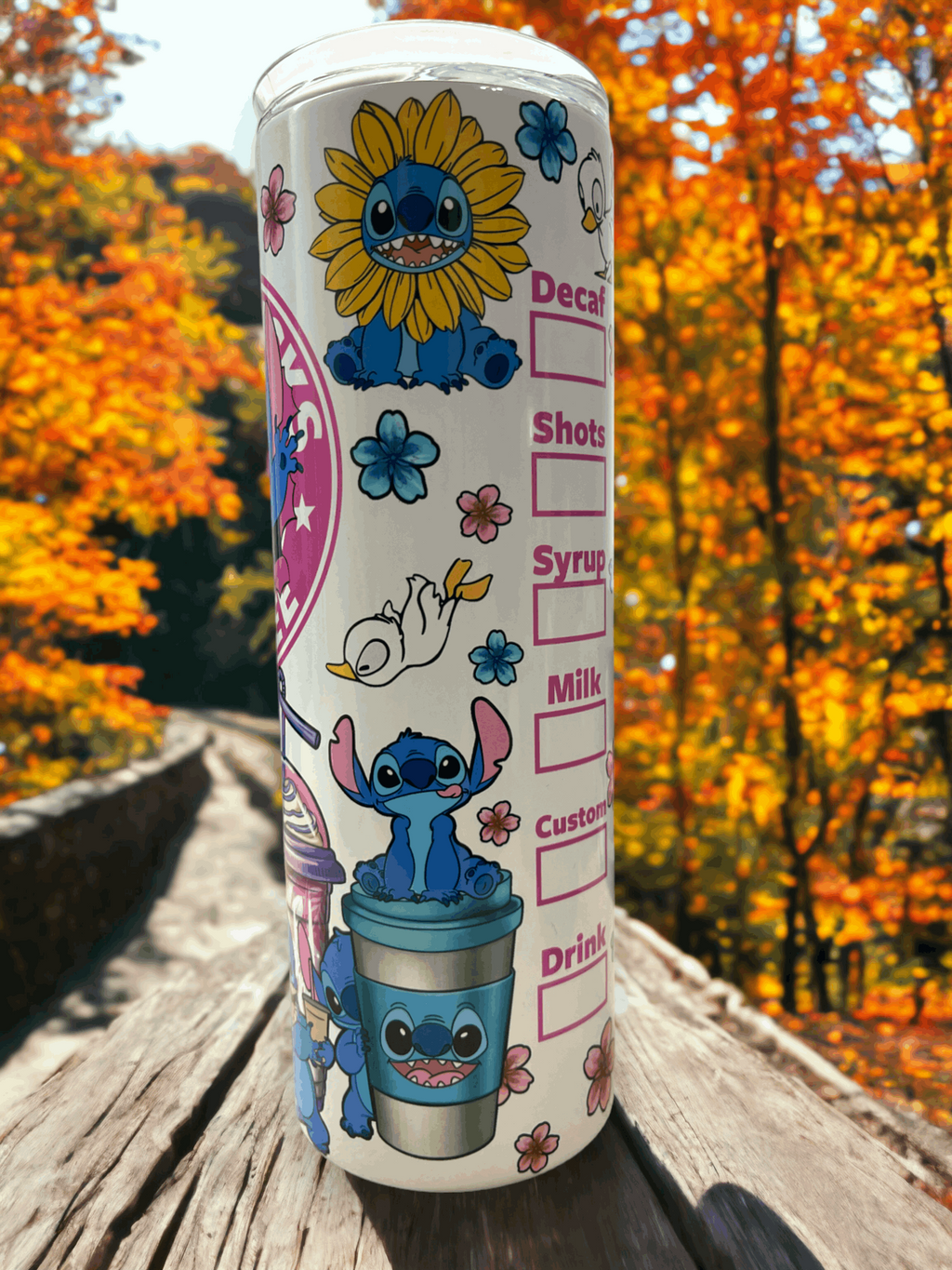 20 oz Stich Starbucks White Tumbler