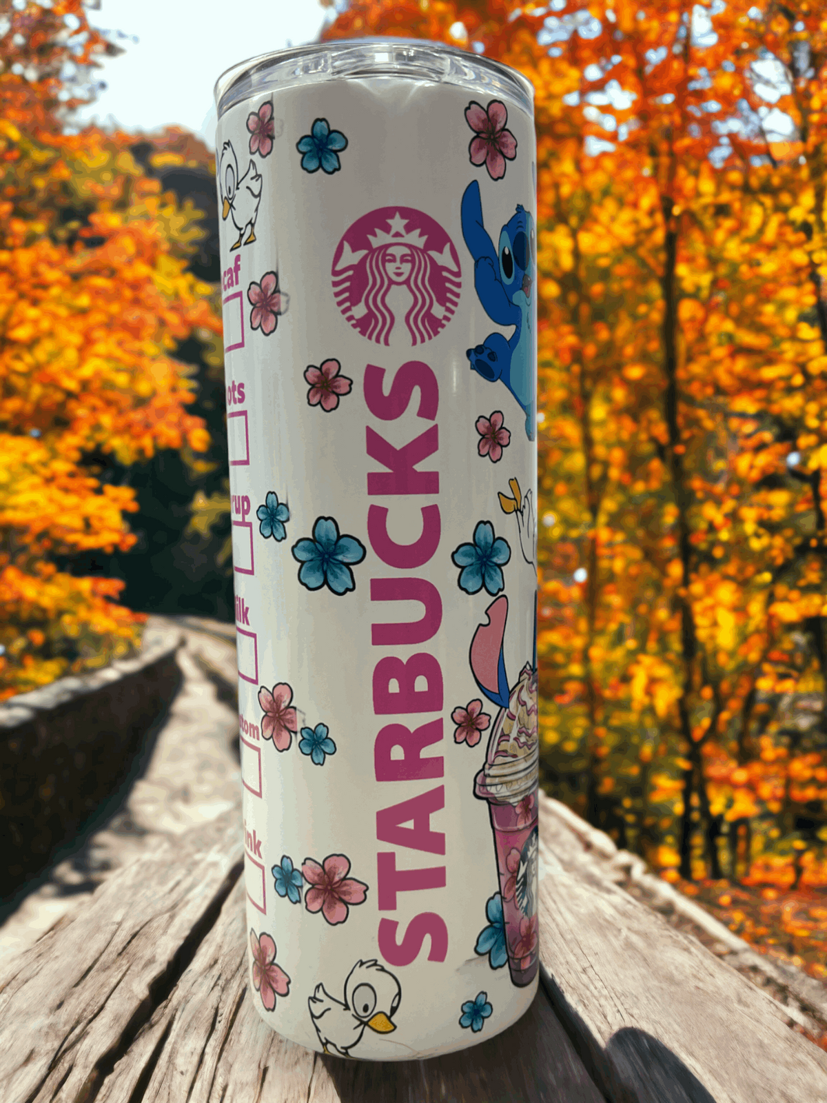 20 oz Stich Starbucks White Tumbler