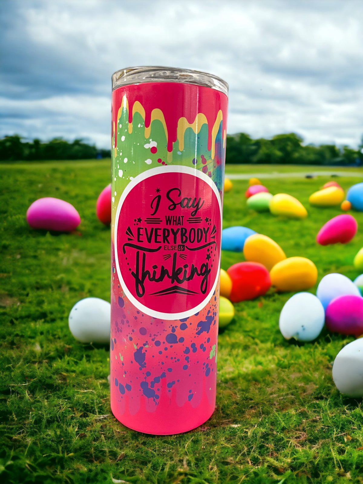 Photo of Pink Everybody's Thinking – 20 oz Tumbler