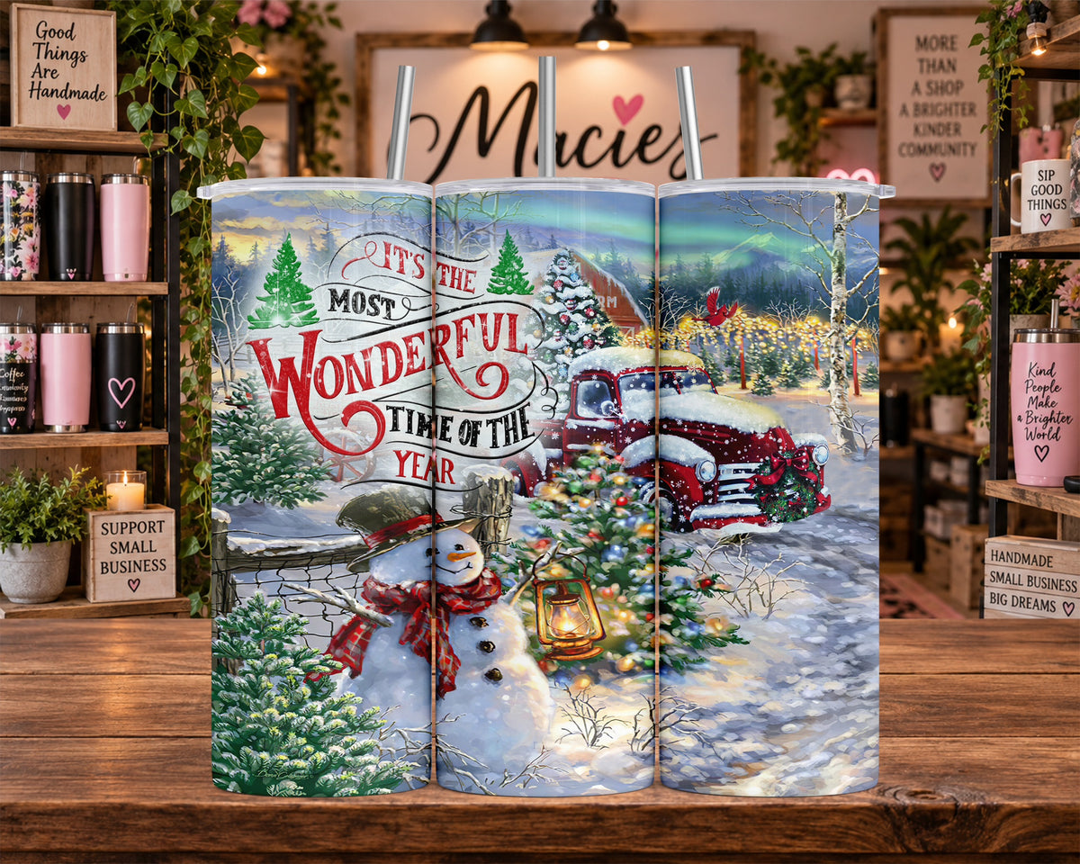Vintage Christmas Winter Wonderland 20 oz Tumbler