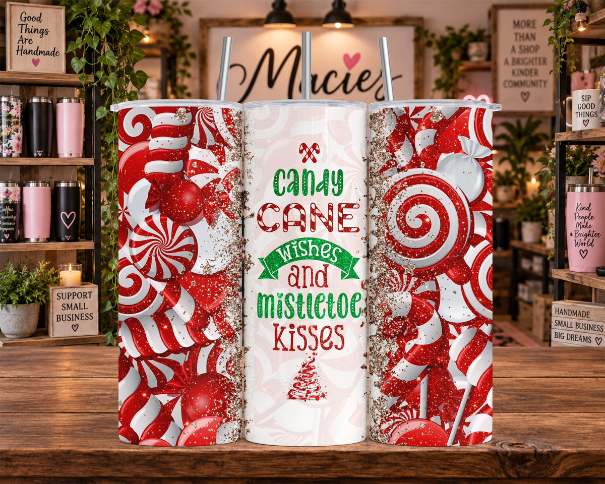 Candy Cane Wishes Christmas 20 oz Tumbler