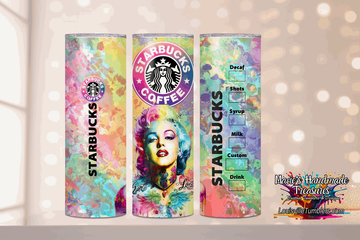 20 oz  Marilynn Monroe Watercolor Tumbler