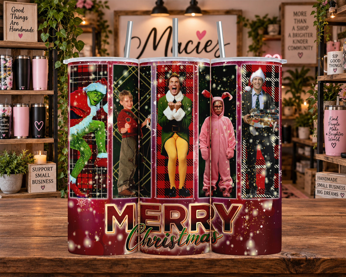 Christmas Movie Characters Merry Christmas 20 oz Tumbler