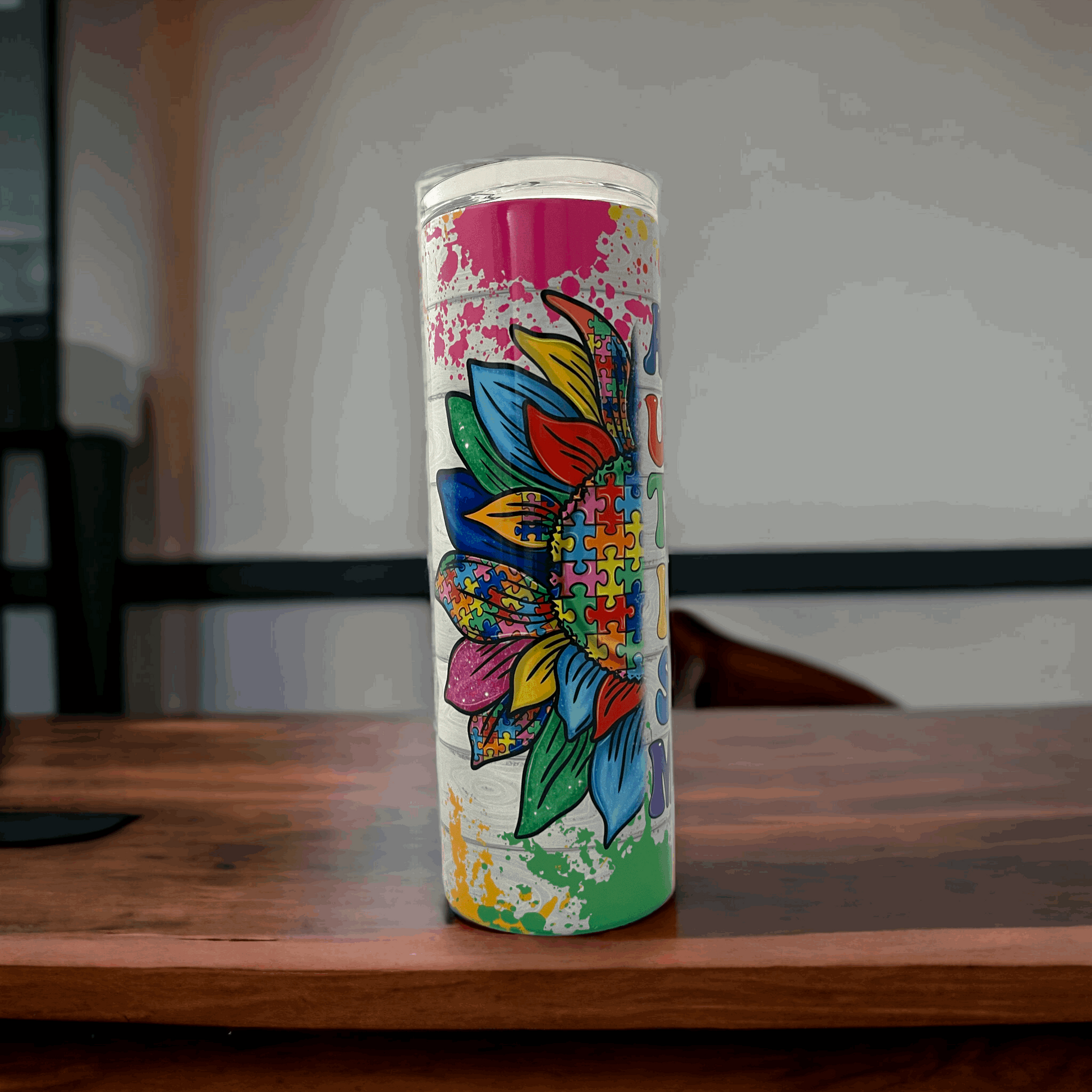20oz Tumbler, Autism, Puzzle Pieces
