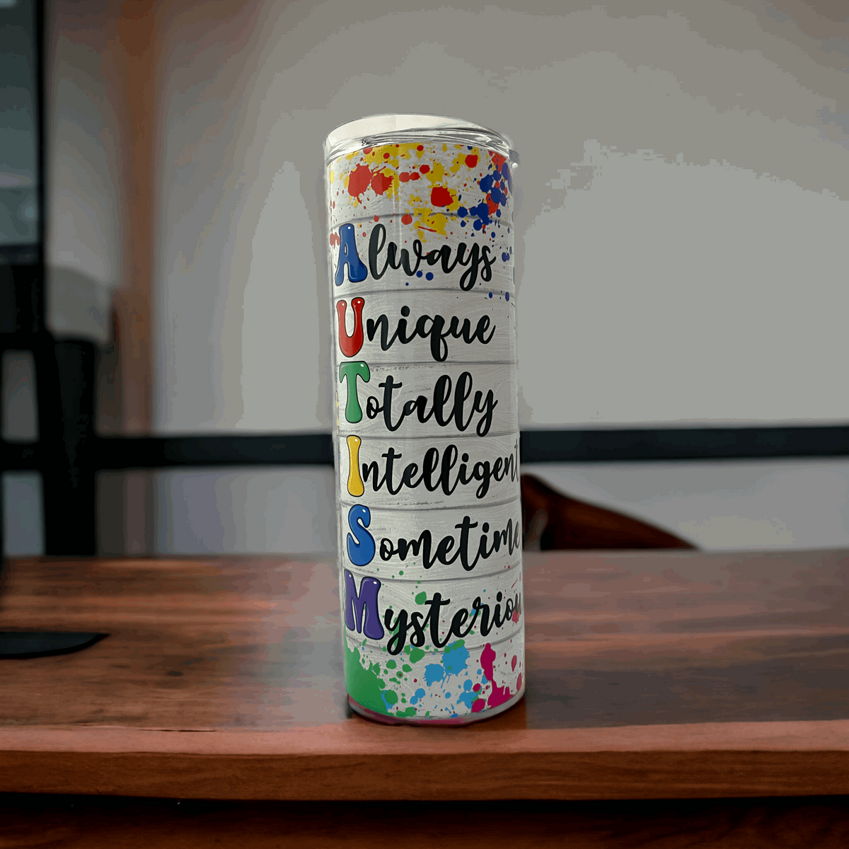 20oz Tumbler, Autism, Puzzle Pieces
