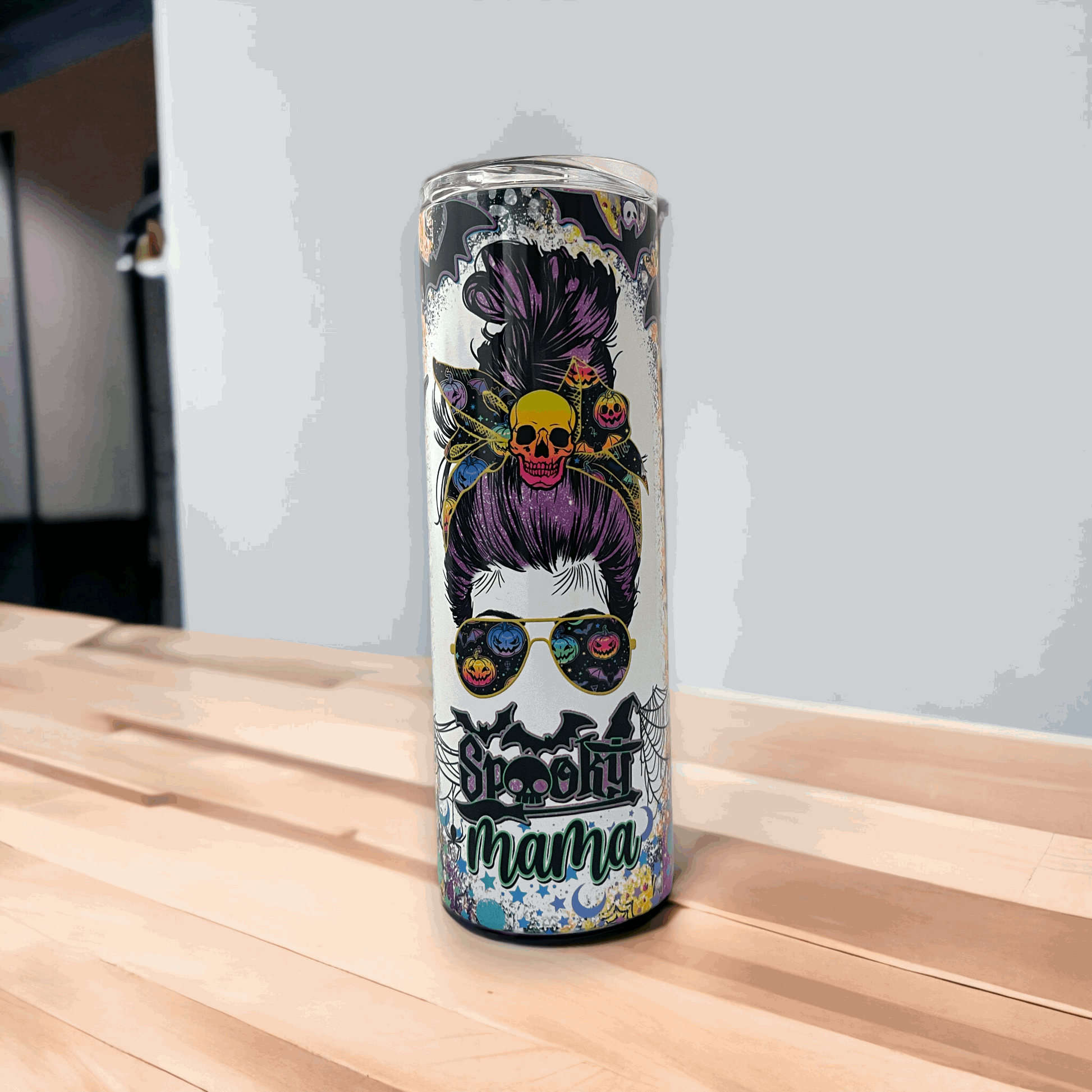 20oz Tumbler, Spooky Mama, Halloween, Scary