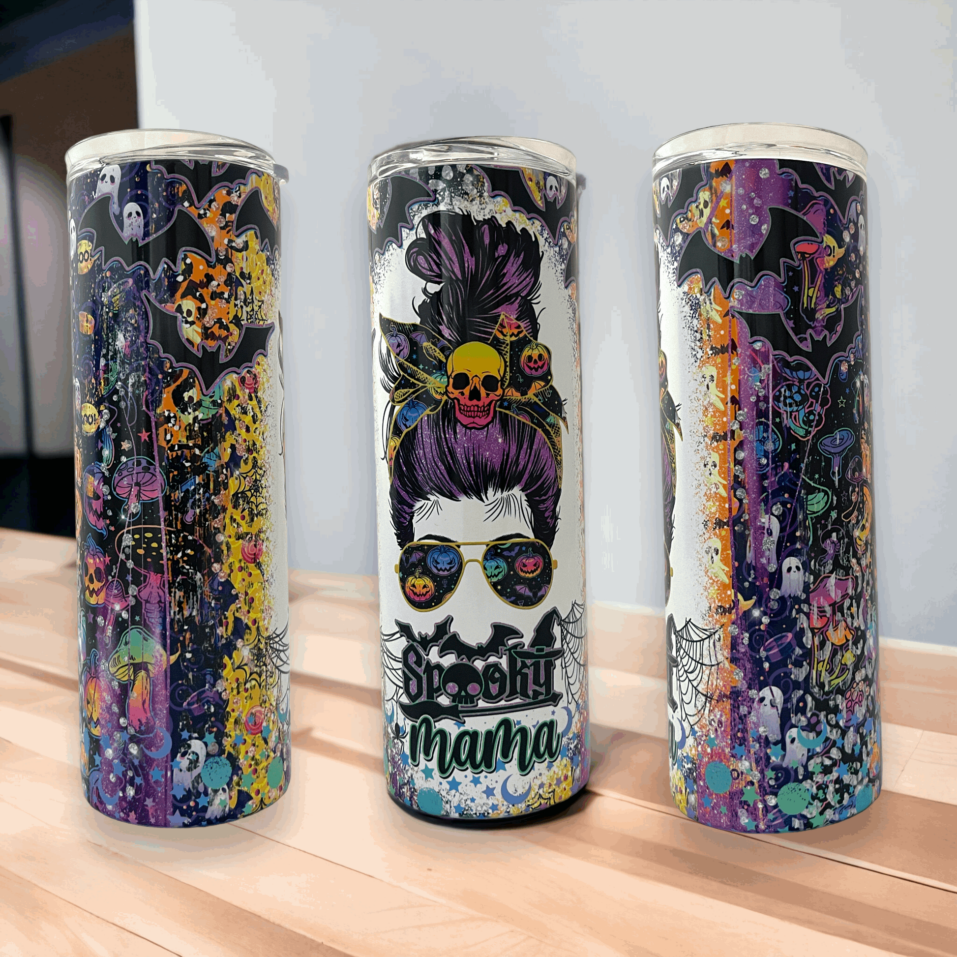 20oz Tumbler, Spooky Mama, Halloween, Scary