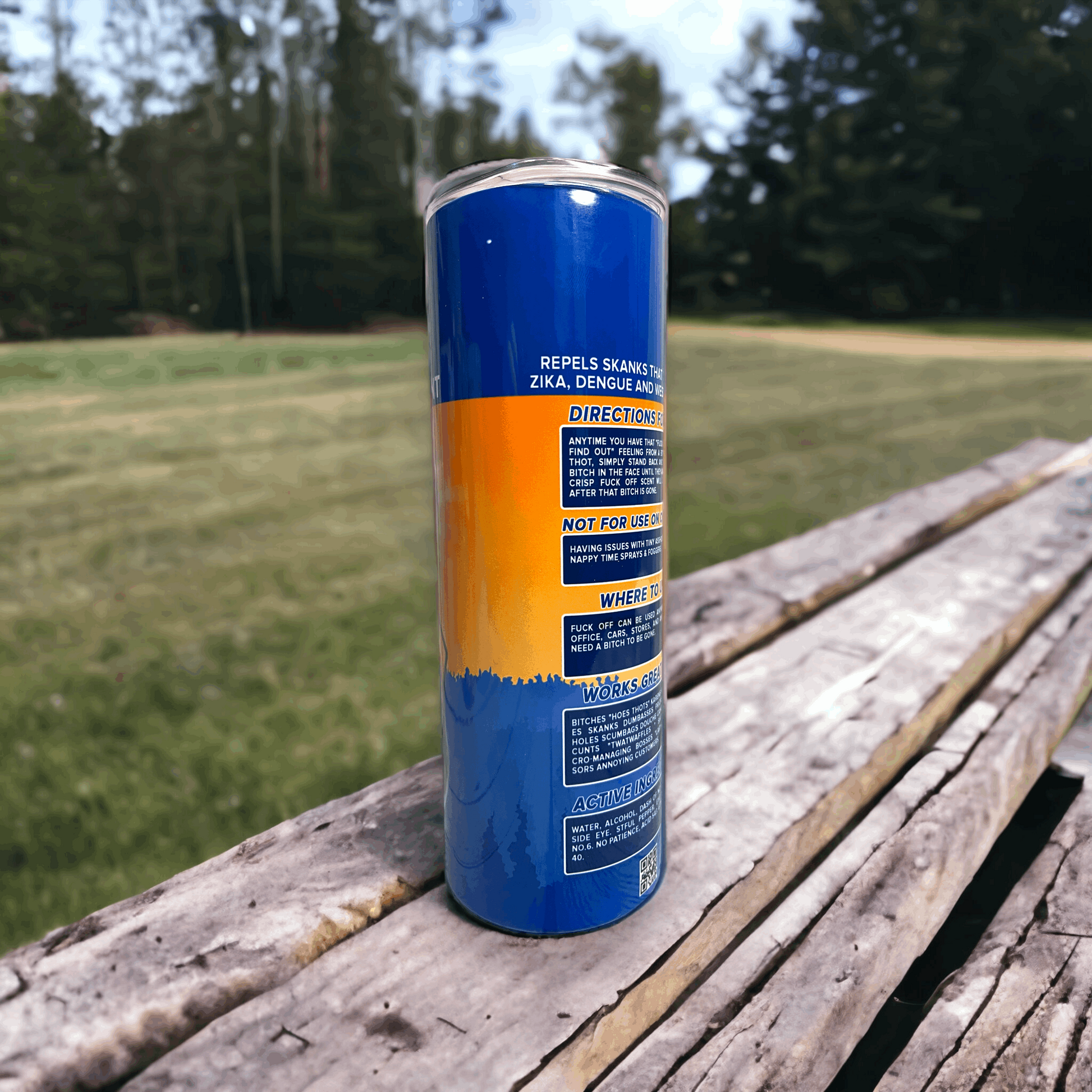 20 oz Heifer Repellent F-Off Blue Tumbler