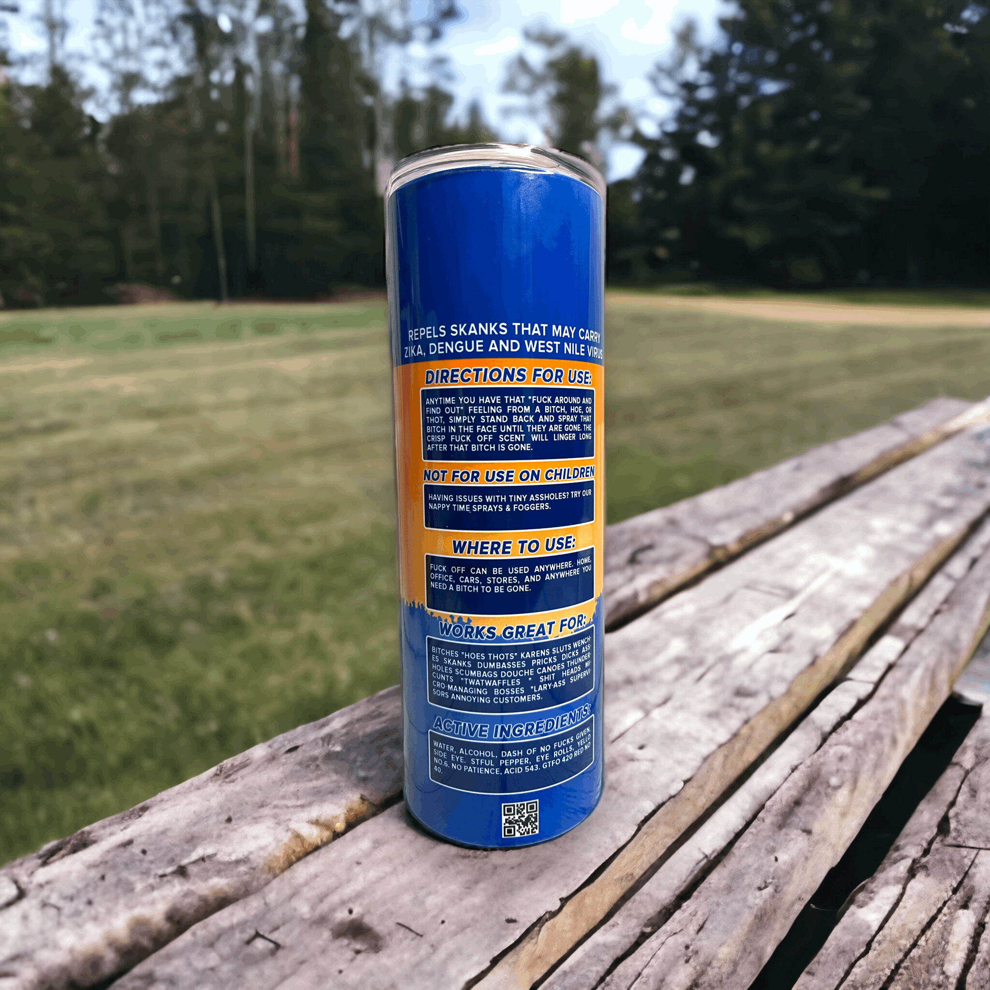 20 oz Heifer Repellent F-Off Blue Tumbler