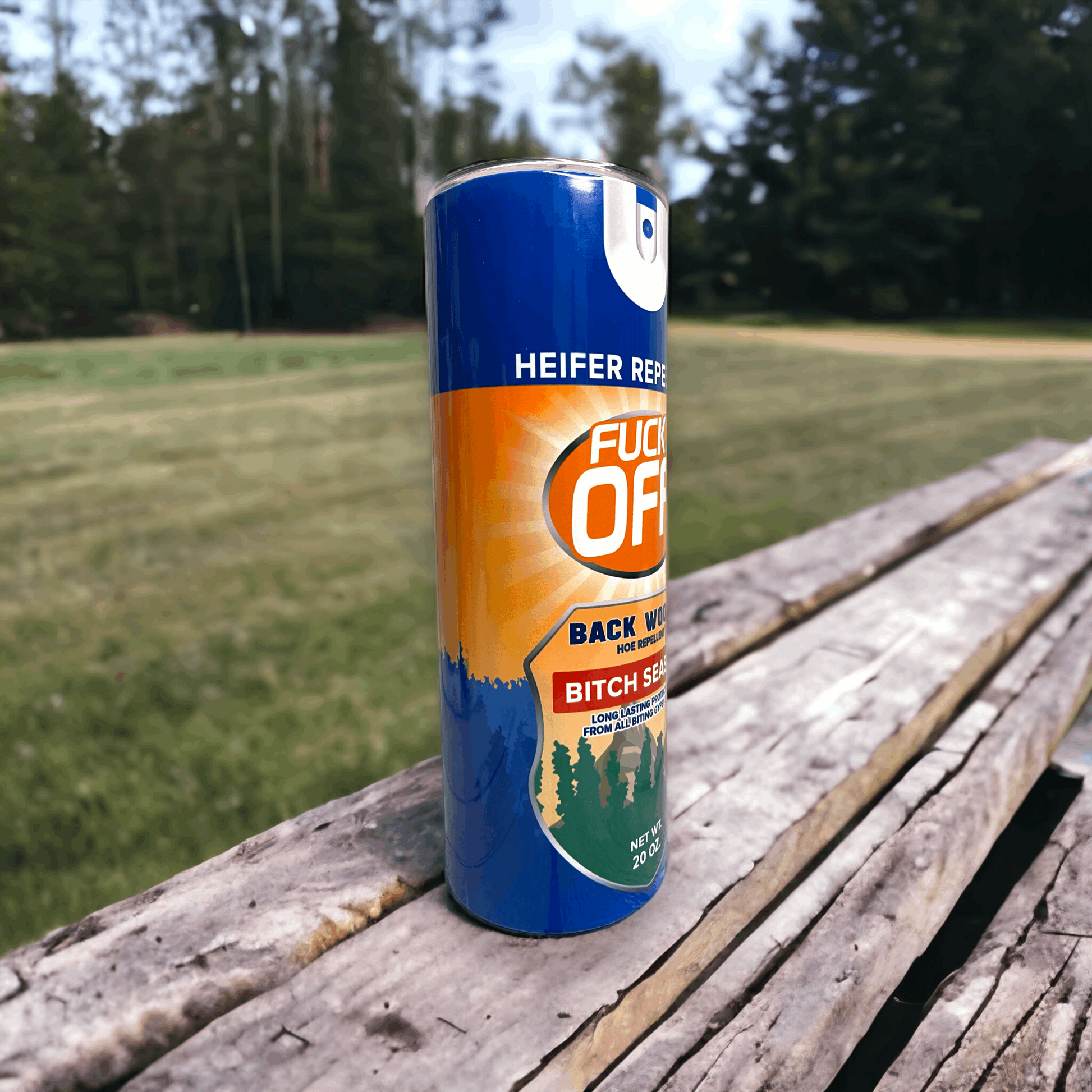 20 oz Heifer Repellent F-Off Blue Tumbler