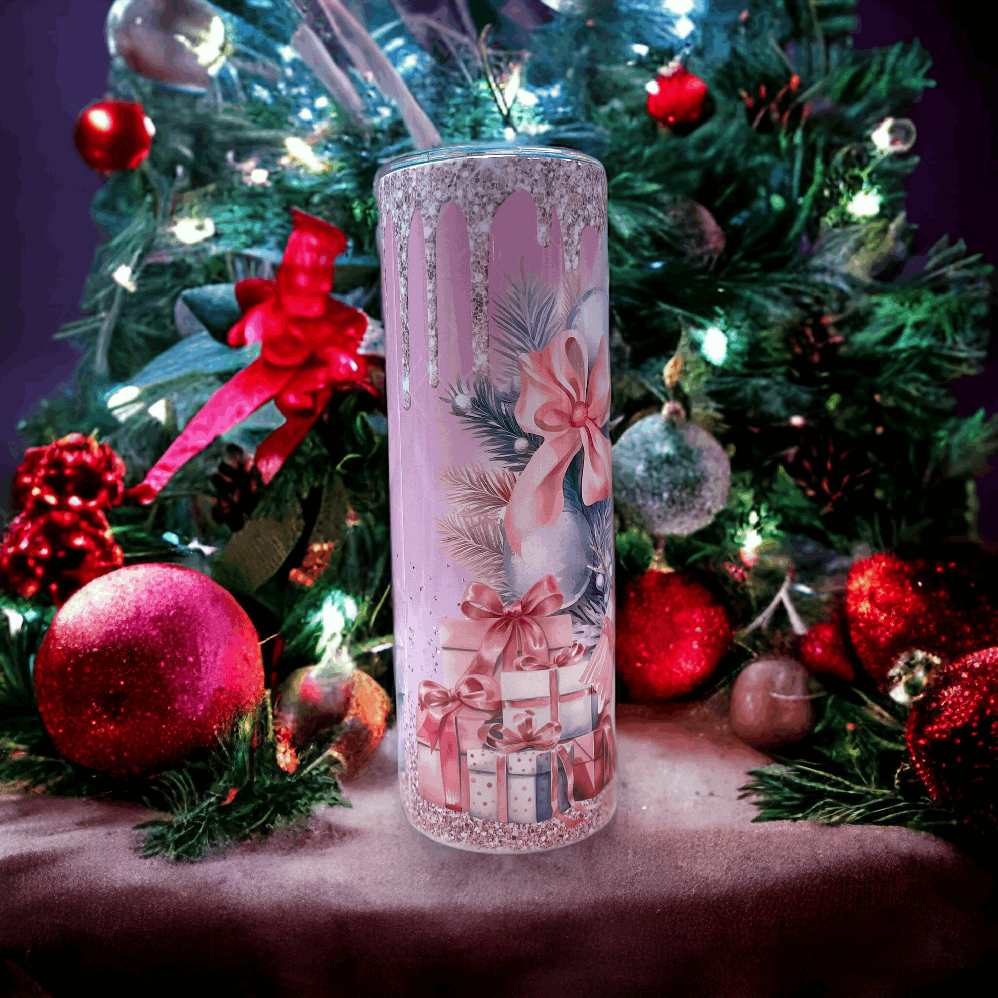 20oz Pink Snowman