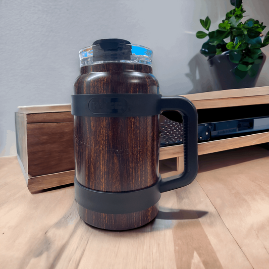 50oz Dark Wood Grain Powder Coated Tumbler