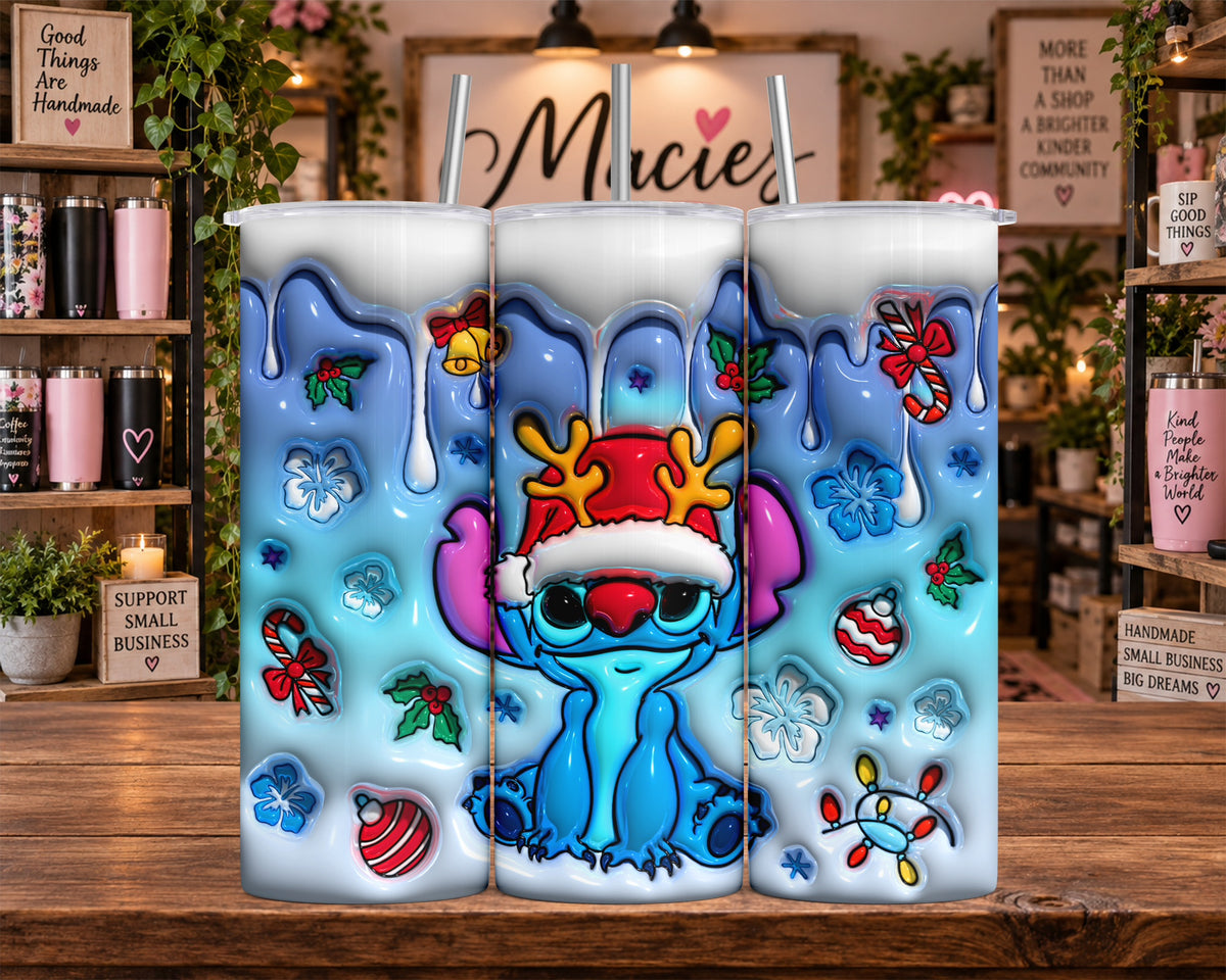 Blue Holiday Character Christmas 20 oz Tumbler
