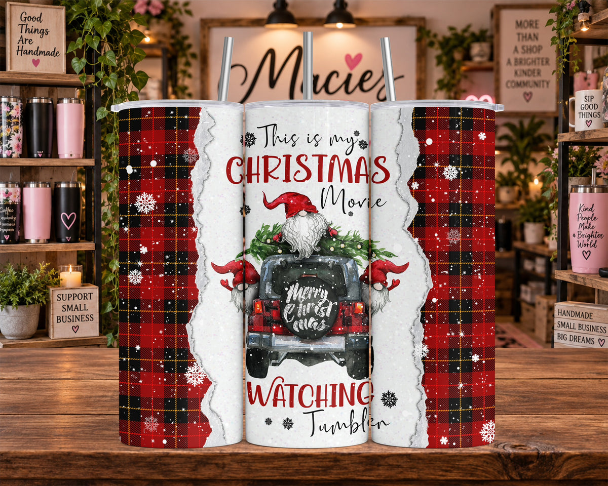 Christmas Movie Watching Gnome 20 oz Tumbler