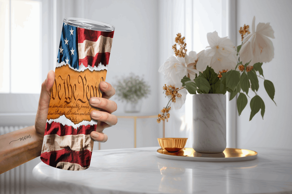 20oz We the People with American Flag Tumbler