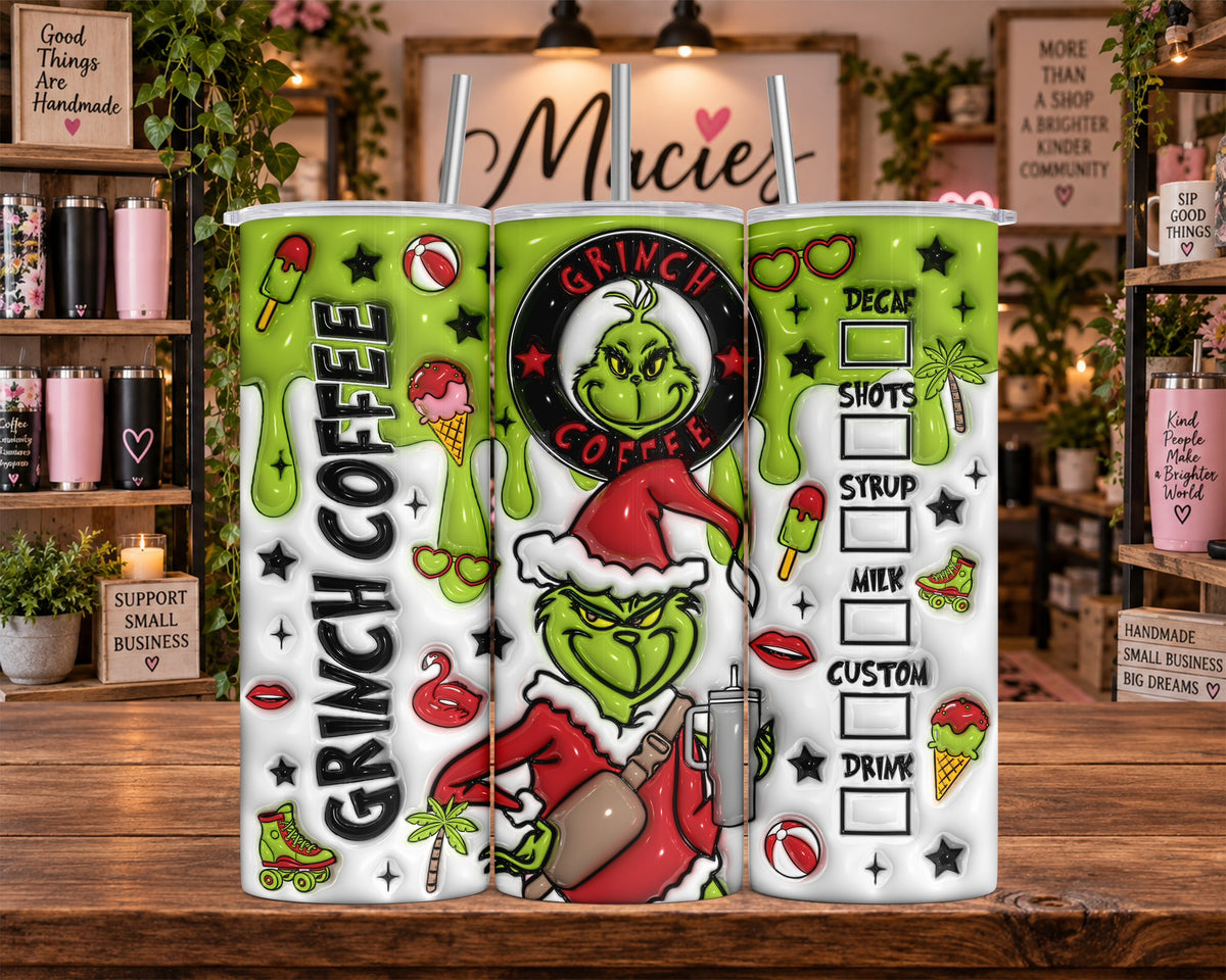 Grinch Coffee Christmas 20 oz Tumbler