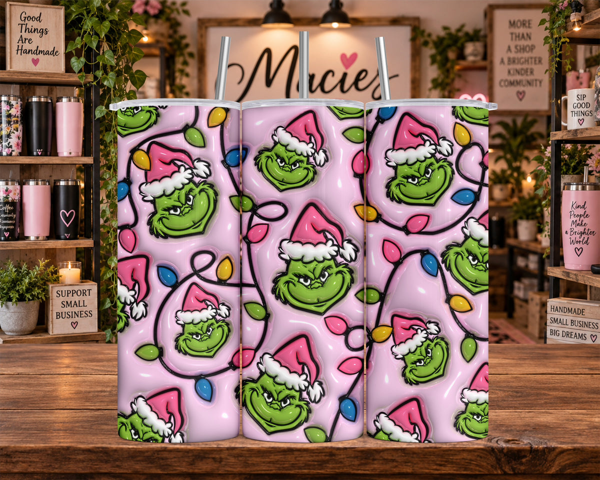 Grumpy Green Christmas Character 20 oz Tumbler