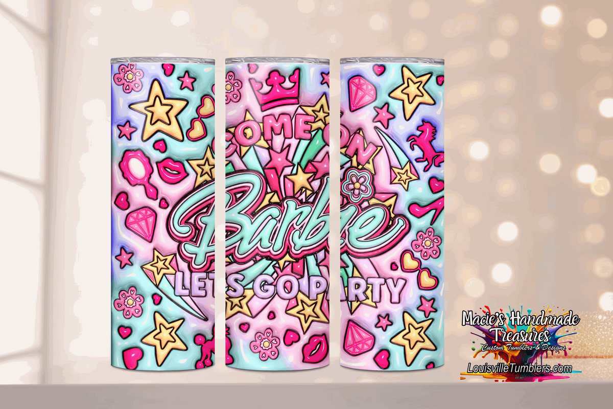 20 oz Barbie Come On Let's Party Tumbler