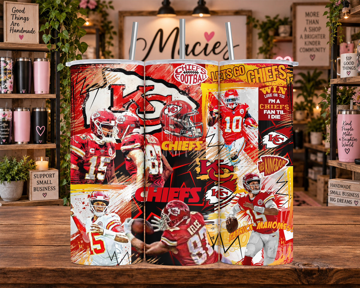 Kansas City Chiefs Football Collage 20 oz Tumbler