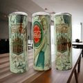 20oz tumbler with vintage coca-cola design featuring retro woman and classic bottle artwork