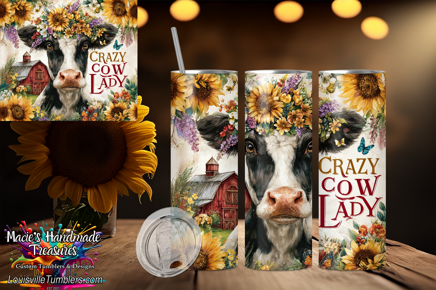 20oz Cazy Cow Lady