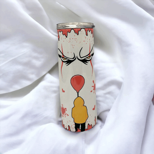 20oz Tumbler, IT, Red Balloon, Pink, Halloween, Horror, Scary