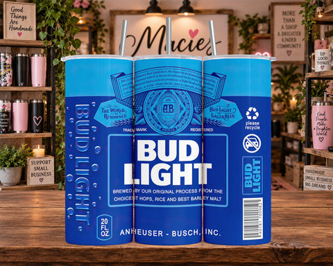 Bud Light Beer Can Wrap 20 oz Tumbler