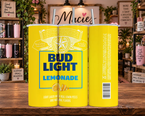 Bud Light Lemonade Can Design 20 oz Tumbler
