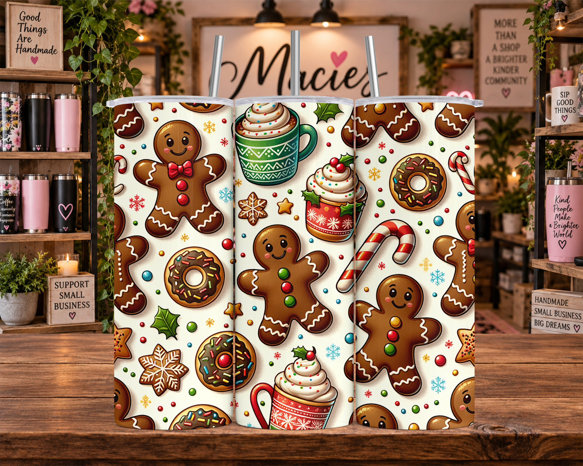 Gingerbread Christmas Treats 20 oz Tumbler
