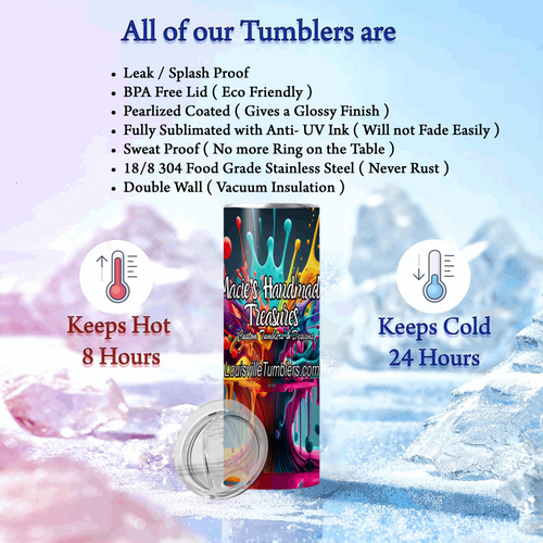 20 oz Autism Splat Paint Tumbler