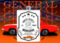 7oz white hydro-flask styled flask with Uncle Jesse's Moonshine design and orange classic car graphic