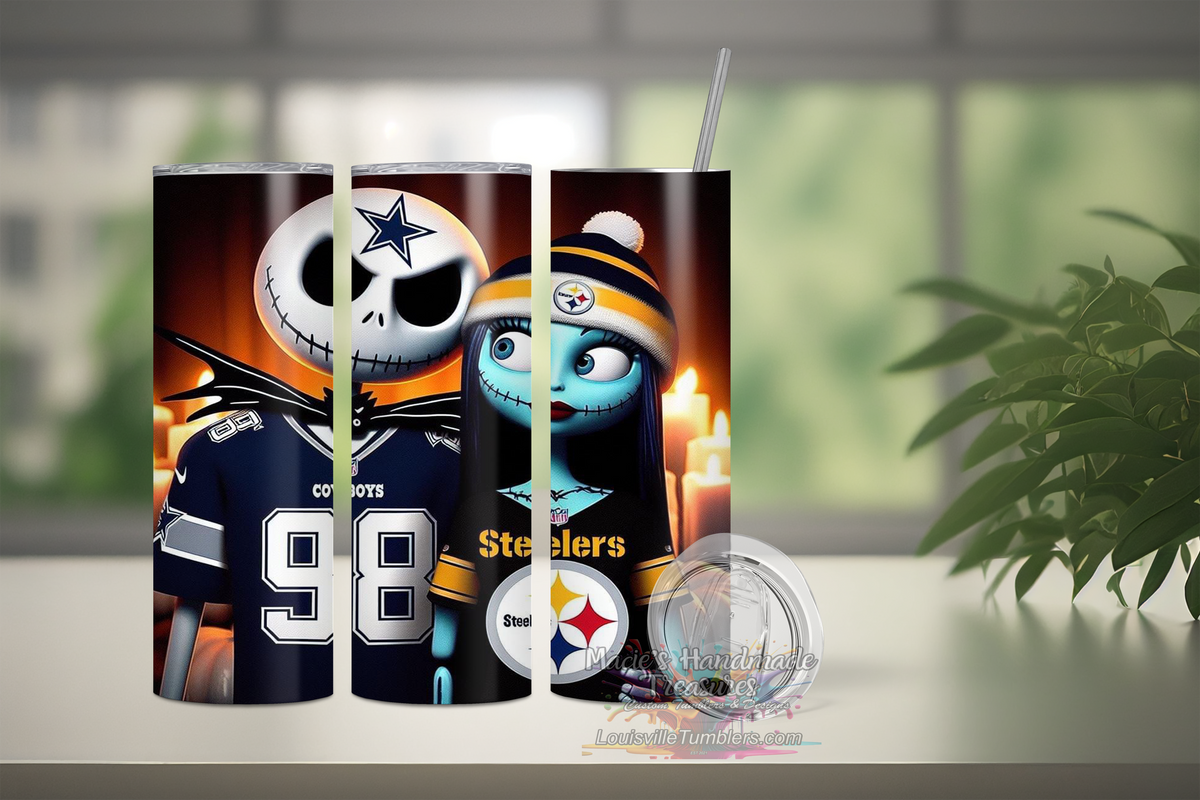 Photo of Jack & Sally Cowboys & Steelers – 20 oz Tumbler