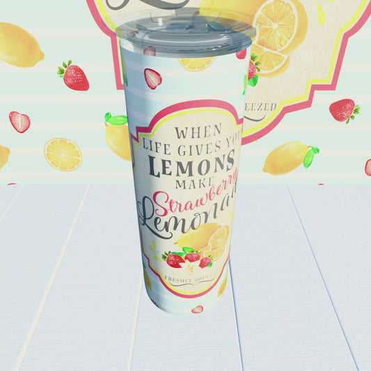 Macies Handmade Treasure's 20oz Strawberry Lemonade Tumbler