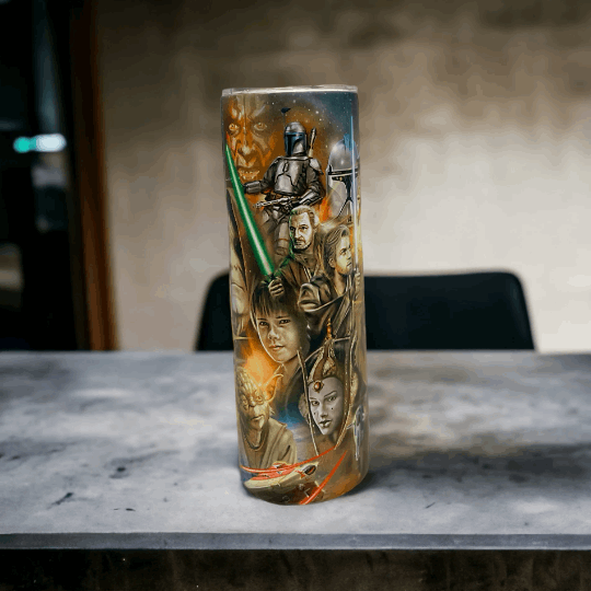 20oz tumbler with detailed skywalker luke skywalker Star Wars character artwork by Macies Handmade Treasure's